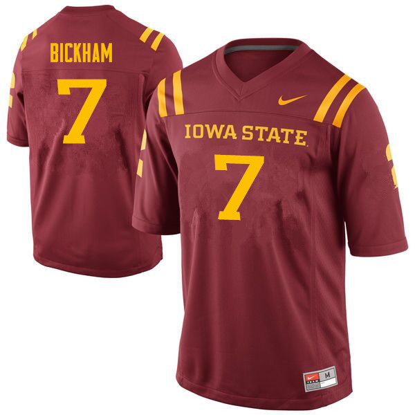 Men #7 Justin Bickham Iowa State Cyclones College Football Jerseys Sale-Cardinal